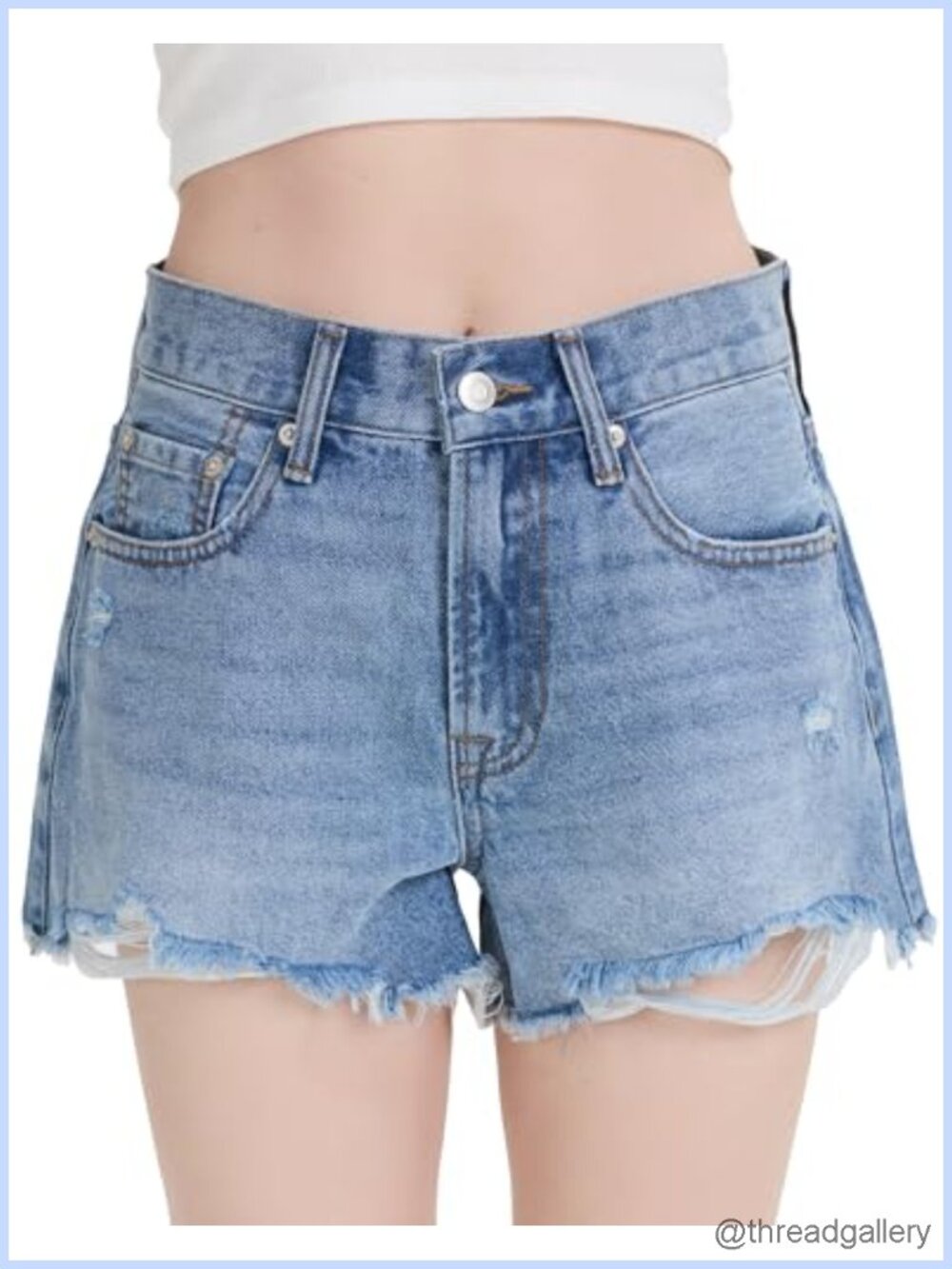 High Waisted Ripped Denim Shorts Raw Hem Summer Jean Shorts